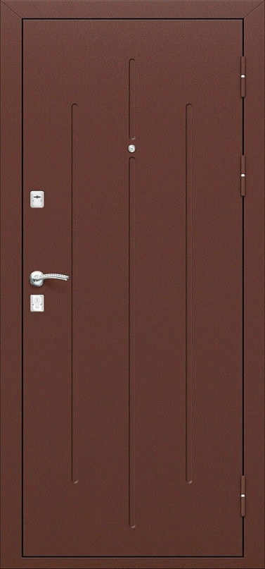 Входная дверь Браво Стройгост 7-2, цвет: Антик Медь/Антик Медь Размер полотна: 205*96 правое модель 032-0010